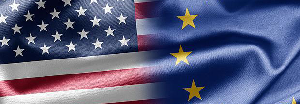 USA and EU flags